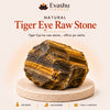 Authentic natural Tiger Eye Raw Stone for Willpower and Office Focus, shown as the main Evashu product view