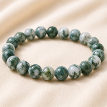 Load image into Gallery viewer, Close-up of authentic natural Tree Agate showing crystal texture, colour and craftsmanship
