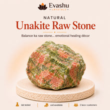 Load image into Gallery viewer, Authentic natural Unakite Raw Stone for Emotional Balance and Gentle Healing, shown as the main Evashu product view
