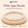 Authentic natural White Agate Bracelet for Peace and Harmony, shown as the main Evashu product view