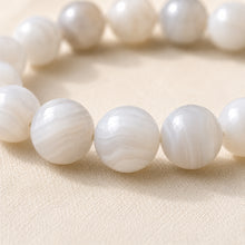 Load image into Gallery viewer, Close-up of authentic natural White Agate showing crystal texture, colour and craftsmanship
