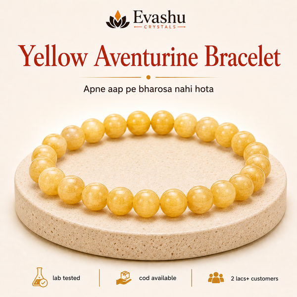 Authentic natural Yellow Aventurine Bracelet for Self-Belief and Positive Action, shown as the main Evashu product view