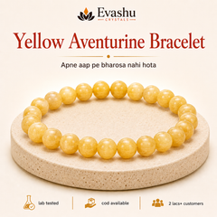Authentic natural Yellow Aventurine Bracelet for Self-Belief and Positive Action, shown as the main Evashu product view