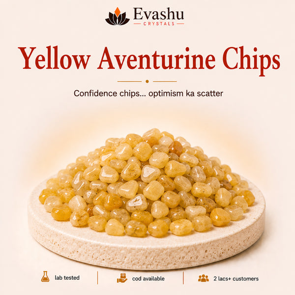 Authentic natural Yellow Aventurine Chips for Confidence and Optimism, shown as the main Evashu product view