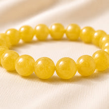 Load image into Gallery viewer, Close-up of authentic natural Yellow Jade showing crystal texture, colour and craftsmanship
