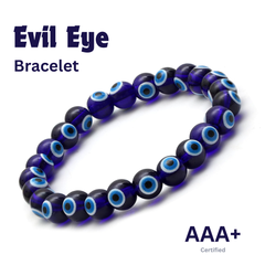 Protection & Blessings - Evil Eye Blue Bracelet for calm everyday wear - Front View | Natural Evil Eye Crystal Bracelet for Evil Eye Protection & Negative Energy Shield