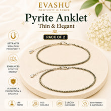 Load image into Gallery viewer, Pyrite Anklet (Pack of 2) – Natural Crystal Anklet for Confidence, Focus &amp; Daily Wear | Minimal Jewellery for Women
