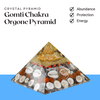 Original Gomti Chakra Orgone Pyramid - Reiki Healing, Vastu Protection & Decorative Showpiece - Front View | Natural Seven Chakra Crystal Crystal Product for Evil Eye Protection & Negative Energy Shield