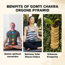Load image into Gallery viewer, Original Gomti Chakra Orgone Pyramid - Reiki Healing, Vastu Protection &amp; Decorative Showpiece - Lifestyle View | Natural Seven Chakra Crystal Crystal Product for Evil Eye Protection &amp; Negative Energy Shield
