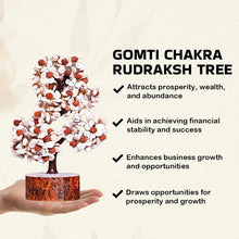 Load image into Gallery viewer, Natural &amp; Original Gomti Chakra Crystal Tree – Wealth, Abundance &amp; Prosperity | Showpiece for Home &amp; Office - Side View | Natural Seven Chakra, Rudraksha Crystal Crystal Tree for Evil Eye Protection &amp; Negative Energy Shield

