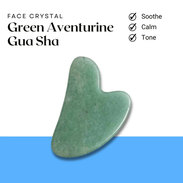 Green Aventurine Gua Sha – Symbol of Opportunity, Prosperity, and Growth – Perfect for Skincare - Front View | Natural Green Aventurine, Seven Chakra Crystal Raw Crystal for Wealth & Abundance