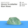 Green Aventurine raw stone cluster symbolizing luck, new opportunities, and personal growth.