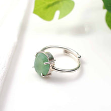 Load image into Gallery viewer, Green Aventurine Ring (Adjustable) – Symbol of Opportunity, Prosperity, and Growth – Perfect for Unisex Wear - Side View | Natural Green Aventurine, Seven Chakra Crystal Ring for Wealth &amp; Abundance

