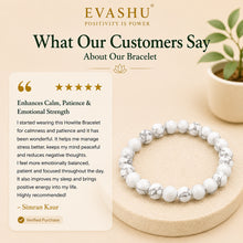 Load image into Gallery viewer, Howlite Bracelet – Natural Stone Bracelet for Calm Focus, Emotional Wellness &amp; Everyday Wear | Unisex Crystal Jewellery - Scale Reference | Natural Seven Chakra Crystal Bracelet for Calmness &amp; Stress Relief
