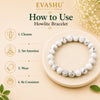 Howlite Bracelet – Natural Stone Bracelet for Calm Focus, Emotional Wellness & Everyday Wear | Unisex Crystal Jewellery - Side View | Natural Seven Chakra Crystal Bracelet for Calmness & Stress Relief