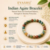 Indian Agate Bracelet – Natural Stone Bracelet for Balance, Grounding & Everyday Wear | Unisex Crystal Jewellery - Front View | Natural Crystal Bracelet for Chakra Balance & Energy Alignment
