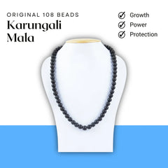 Powerful Karungali Mala for Protection, Success & Mental Strength - Close Up Detail Texture | Natural Crystal Ring for Evil Eye Protection & Negative Energy Shield