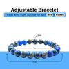 Spiritual Connection & Confidence: Original Blue Lapis Lazuli Round Beaded Bracelet for Unisex - Close Up Detail Texture | Natural Lapis Lazuli, Seven Chakra Crystal Bracelet for Success, Confidence & Career Growth