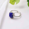 Lapis Lazuli Ring (Adjustable) – Symbol of Wisdom, Truth, and Royal Protection – Perfect for Unisex Wear - Side View | Natural Pyrite, Lapis Lazuli, Seven Chakra Crystal Ring for Evil Eye Protection & Negative Energy Shield