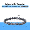 Protection & Intuition - Larvikite Bracelet for grounded clarity and inner steadiness - Close Up Detail Texture | Natural Crystal Bracelet for Evil Eye Protection & Negative Energy Shield