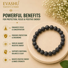 Load image into Gallery viewer, Lava Extract Bracelet – Natural Beaded Bracelet for Focus, Grounding &amp; Everyday Wear | Unisex Crystal Jewellery - Close Up Detail Texture | Natural Seven Chakra Crystal Bracelet for Evil Eye Protection &amp; Negative Energy Shield
