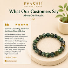 Load image into Gallery viewer, Moss Agate Bracelet – Natural Stone Bracelet for Balance, Growth &amp; Everyday Wear | Unisex Crystal Jewellery - Scale Reference | Natural Seven Chakra Crystal Bracelet for Love &amp; Relationship Harmony
