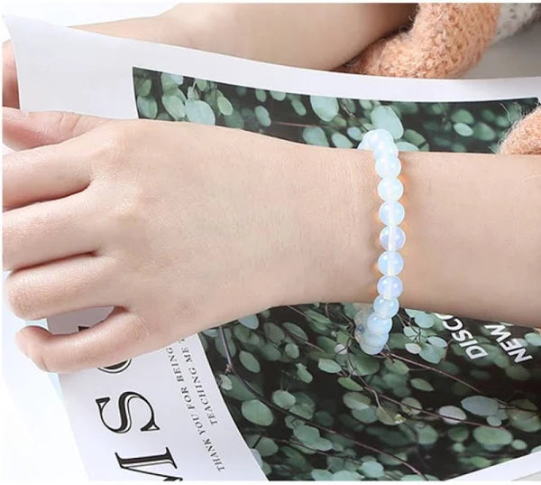 Positivity & Balance - Opal Bracelet for luminous everyday wear and inner harmony - Scale Reference | Natural Crystal Bracelet for Evil Eye Protection & Negative Energy Shield