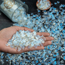 Load image into Gallery viewer, Opalite Chips Stone – Symbol of Clarity, Transition, and Inner Peace – Perfect for Decoration - Lifestyle View | Raw Seven Chakra Crystal for Love &amp; Relationship Harmony
