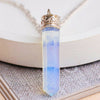 Opalite Stone Pendant – Healing Pencil Necklace for Clarity, Calmness & Spiritual Growth - Side View | Natural Crystal Pendant for Success, Confidence & Career Growth