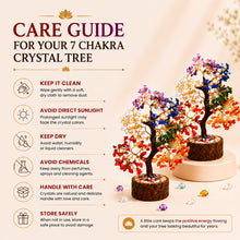 Load image into Gallery viewer, Pack of 2 Seven Chakra Crystal Trees with Wooden Base – Natural Decorative Tree for Balance, Harmony &amp; Positive Energy | Home &amp; Office Décor - Lifestyle View | Natural Seven Chakra Crystal Ring for Chakra Balance &amp; Energy Alignment
