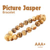 Picture Jasper Bracelet – Healing Crystal Jewellery for Creativity, Grounding & Inner Strength - Front View | Natural Red Jasper Crystal Bracelet for Calmness & Stress Relief