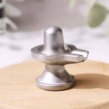 Load image into Gallery viewer, Realistic photo of a Parad Mercury Shivling with polished silver shine on a clean backdrop.
