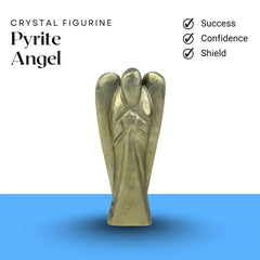 Pyrite angel crystal figurine symbolizing success, confidence, and energetic protection.