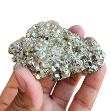 Load image into Gallery viewer, Pyrite Ring with Natural Pyrite Stone Combo– Crystal Set for Money &amp; Protection - Suitable for Unisex - Close Up Detail Texture | Natural Pyrite Crystal Bracelet for Evil Eye Protection &amp; Negative Energy Shield
