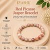 Red Picasso Jasper Bracelet – Natural Beaded Bracelet for Creativity, Emotional Balance & Everyday Wear | Unisex Crystal Jewellery - Front View | Natural Red Jasper Crystal Bracelet for Chakra Balance & Energy Alignment