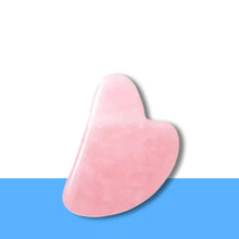 Load image into Gallery viewer, Rose Quartz facial Gua Sha tool shown clearly, supporting smooth skin, radiant glow, and self-love.
