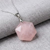 Rose Quartz Hexagon Pendant – Symbol of Love, Gentleness, and Comfort – Perfect for Daily Wear - Side View | Natural Rose Quartz, Seven Chakra Crystal Ring for Love & Relationship Harmony