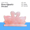 Rose Quartz Swan Pair Figurine – Crystal for Love, Marriage & Relationship Harmony - Front View | Natural Rose Quartz Crystal Ring for Love & Relationship Harmony