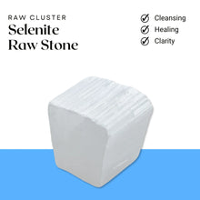 Load image into Gallery viewer, Selenite raw crystal cluster symbolizing cleansing, healing, and mental clarity.
