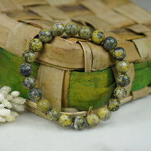 Load image into Gallery viewer, Protection &amp; Emotional Wellness - Serpentine Bracelet for calm energy and daily balance - Scale Reference | Natural Seven Chakra Crystal Bracelet for Evil Eye Protection &amp; Negative Energy Shield
