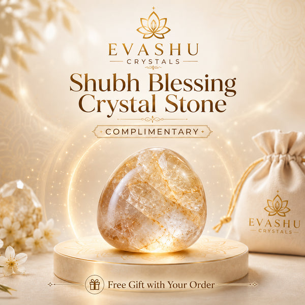 Shubh Blessing Crystal Stone (Complimentary) - Front View | Natural Crystal Raw Crystal for Positive Energy & Spiritual Wellness