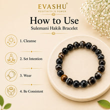 Load image into Gallery viewer, Sulemani Hakik Bracelet – Natural Stone Bracelet for Everyday Wear &amp; Timeless Style | Unisex Crystal Jewellery - Side View | Natural Crystal Bracelet for Evil Eye Protection &amp; Negative Energy Shield

