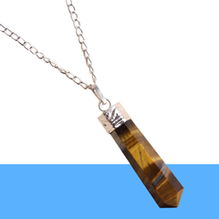 Eye of the Tiger Pendant – Pencil Necklace for Protection, Confidence & Focus - Close Up Detail Texture | Natural Tiger Eye Crystal Ring for Evil Eye Protection & Negative Energy Shield