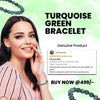 Peace & Protection - Turquoise Green Stone Bracelet for ease, balance, and a calm daily presence - Close Up Detail Texture | Natural Firoza, Seven Chakra Crystal Bracelet for Evil Eye Protection & Negative Energy Shield