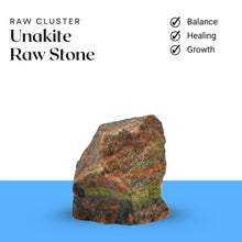 Load image into Gallery viewer, Unakite raw stone cluster symbolizing balance, emotional healing, and personal growth.
