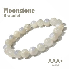 White Moonstone bead bracelet with smooth polished stones