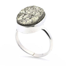 Load image into Gallery viewer, Certified Original Pyrite Ring for Women and Men - Real Pyrite Stone for Wealth, Abundance &amp; Success - Adjustable Fit
