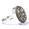 Certified Original Pyrite Ring for Women and Men - Real Pyrite Stone for Wealth, Abundance & Success - Adjustable Fit