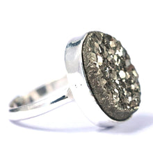 Load image into Gallery viewer, Certified Original Pyrite Ring for Women and Men - Real Pyrite Stone for Wealth, Abundance &amp; Success - Adjustable Fit
