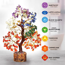 Load image into Gallery viewer, Seven Chakra Gemstone Tree - 150 Beads Natural Crystal Feng Shui | Wealth  and Growth tree for Healing &amp; Home Décor
